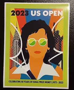 Pegatina abierta de Estados Unidos 2023 Billie Jean King/celebrando 50 años - Imagen 1 de 2