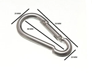 Clip De Resorte Snap Gancho Carabiner 6mm 1/4 BZP Tamaño Del Paquete 20 - Imagen 1 de 1