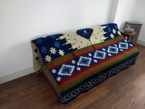 EXTRA LARGE SOFT WARM ALPACA BLANKET THROW SOUTHWEST PATTERN 75" X 90" - Picture 1 of 5