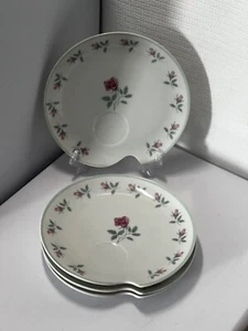 Set of 4 Vintage Floral Snack Luncheon Plates Excellent Used Condition (no cups) - Picture 1 of 4