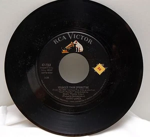 Mario Lanza - Younger than Springtime/Arrivederci Roma  RCA Victor 45 vinyl - Picture 1 of 2