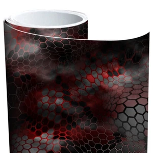 Camo Chameleon "Black and Red" Wrap Vinyl Roll Sheet 3M - Many Sizes Available - Picture 1 of 4