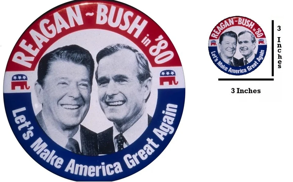 Reagan Bush For President 1980  3 Inch Cloth Patch - Image 1 of 1