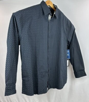 Camisa para hombre KENNETH COLE 4x popelina melocotón azul abotonada nueva con etiquetas ajuste regular Foto 1 de 4