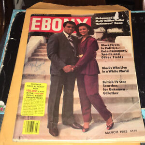 SIGNED! Muhammad Ali Ebony Magazine March 1982 Autographed Dated March 2 1982