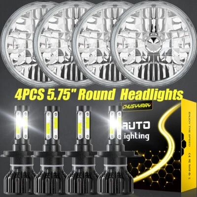 Faros LED 4 piezas 5 3/4" 5,75" pulgadas alto/bajo DRL para Chevrolet Caprice 1966-1976 Foto 1 de 4
