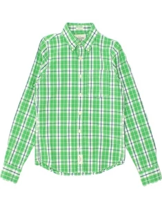 ABERCROMBIE & FITCH Mens Muscle Shirt Small Green Check Cotton BJ31 - Picture 1 of 3