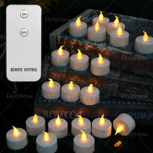 24x Luces LED parpadeantes sin llama velas votivas control remoto boda - Imagen 1 de 18