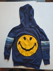 Aviator Nation Kids Smiling Emoji Hoodie Full Zip No Drawstring Size 6 - Picture 1 of 13