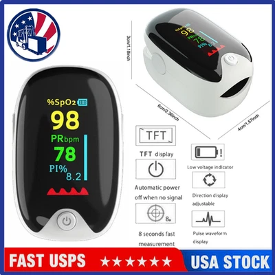 Oxímetro de yema de dedo con pantalla LED para adultos mayores Foto 1 de 4