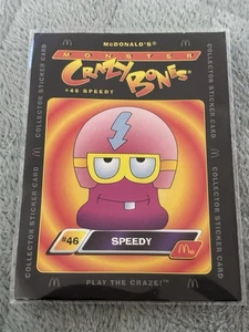 2000 McDonald's - Monster Crazy Bones - #46 Speedy Sticker Card - Picture 1 of 1