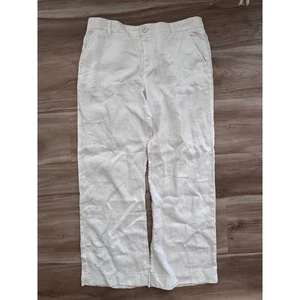 Garnet Hill Linen Pants Women's Size 6 White Beach Summer Casual g1 - Picture 1 of 8