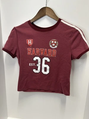 Camiseta Harvard Roja Y2K De Colección M Camiseta Bebé Coqueta Preparación Deportiva Foto 1 de 4