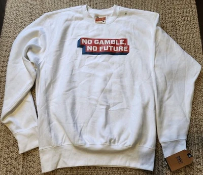 PokerGo Original NO GAMBLE NO FUTURE POKER White HOODIE SWEATSHIRT Medium - Image 1 of 4