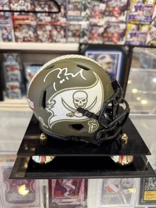 Mini casco autografiado por Tom Brady saludo al servicio con certificado de autenticidad - ¡Estuche incluido! - Imagen 1 de 8