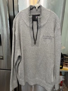 Pittsburgh Steelers Football NFL Pro With Two Pockets 1/4 Zip Neck Gray Size XL - Picture 1 of 8