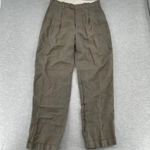 Jos A Bank Leinenhose Herren Größe 30x32 Grün Relaxed Fit Plissee Vintage - Bild 1 von 11