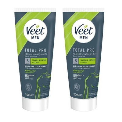 Veet Enthaarungscreme Männer schnelle Haarentfernung Tube 2 x 200ml