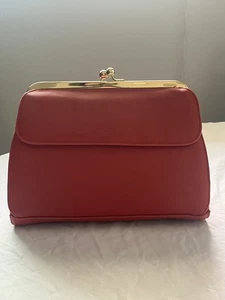 Borsa donna vintage Rosetti rossa organizer borsetta (nuova) metà XX secolo bacio - Foto 1 di 9