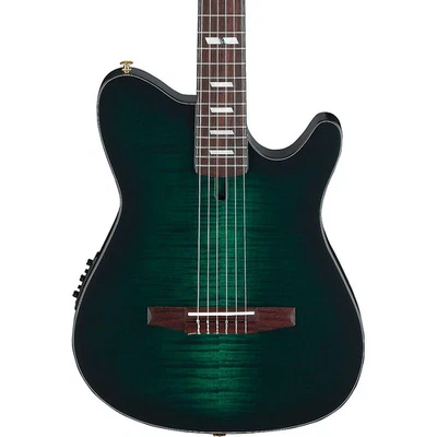 Ibanez FRH20FMN Flamed Maple Top Nylon-String A/E Guitar Deep Emerald Green - Image 1 of 4