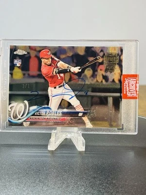 2019 Topps Archives Signature - 1 Of 1 - VICTOR ROBLES Topps Chrome Rookie Auto - Image 1 of 4