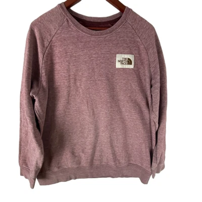 The North Face Heritage 贴布运动衫男式 XL 栗色羊毛衬里长袖 — 第 1/4 张图片