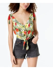 XOXO Womens Ivory Sleeveless V Neck Crop Top XS - Picture 1 of 3
