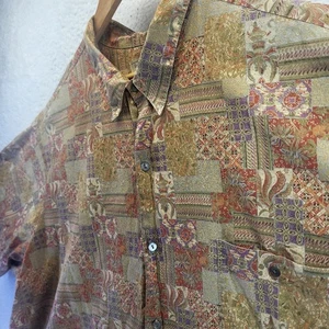 Camisa Tori Richard Para Hombres 5XB Hawaiana Botón Algodón Césped Multicolor Parche Estampado - Imagen 1 de 18