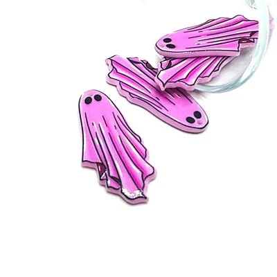 Dijes de Halloween fantasma gótico rosa, 45x21 mm - Vendedor de EE. UU. Foto 1 de 4