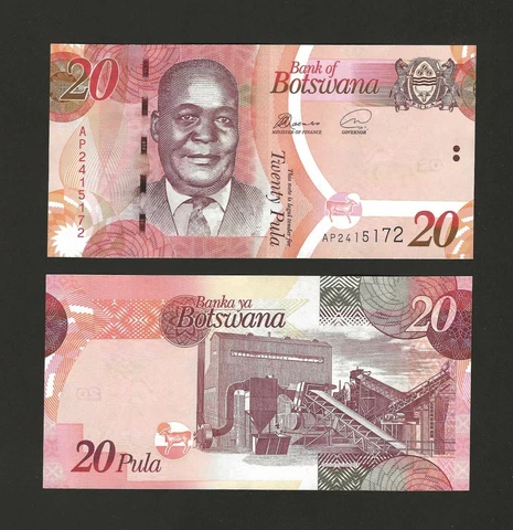 BOTSWANA 20 Pula 2019, P-31f, Bank of Botswana, NEW DATE, Pack Fresh UNC Cover
