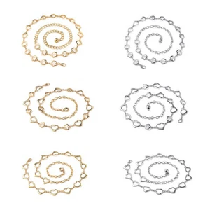 Damen Frauen Metall schmal Blume Herz Kette Taillengürtel Kleid Korsett Bund - Bild 1 von 9