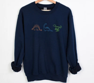 Sudadera Dinosaurio Paleontólogo Cuello Redondo Gráfico Azul Marino Unisex Talla Pequeña Foto 1 de 4