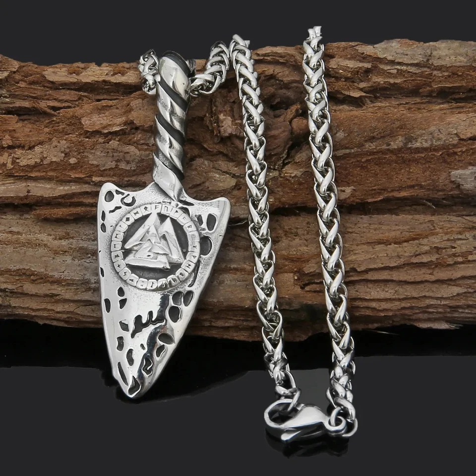 Viking Valknut Warrior Pendant Necklace - Ancient Norse Symbol Jewelry - Image 1 of 1