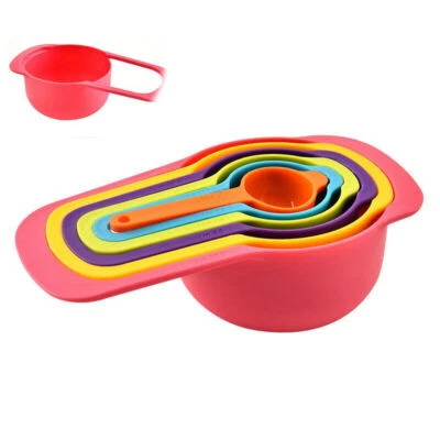 Spoons Set Colorful 6pcs Measuring Cup Baking Cooking Tool Nested Cup Kitchen - Image 1 of 4