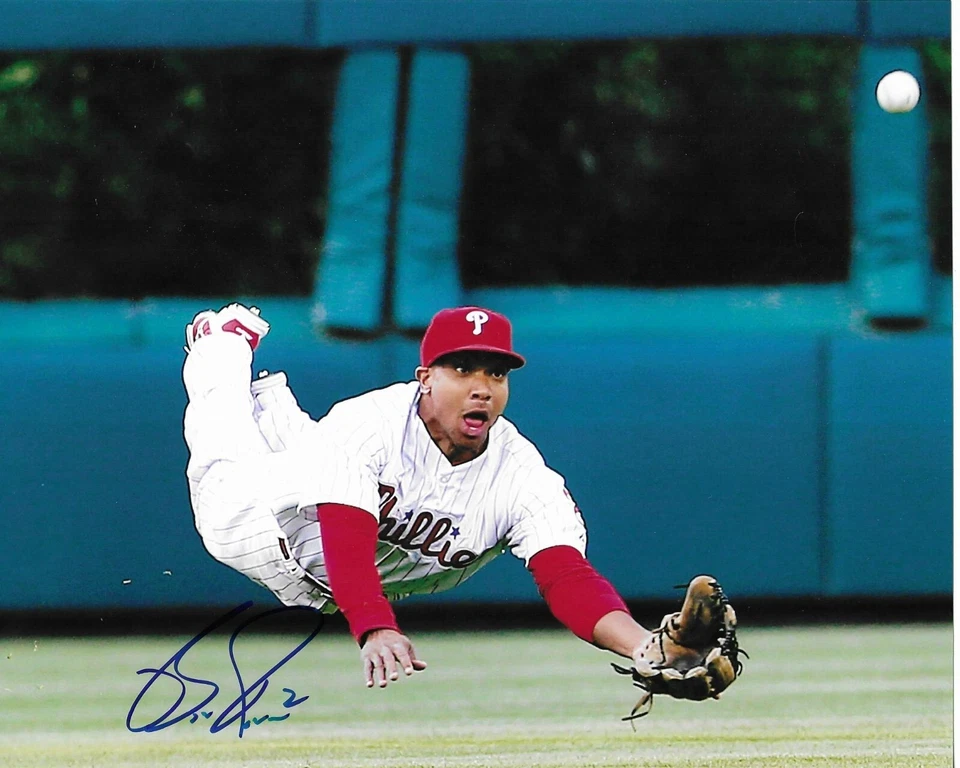 Foto de béisbol 8x10 firmada por Ben revere autografiada por los Filis de Filadelfia certificado de autenticidad Foto 1 de 1