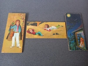 VINTAGE LOT 3 PETIT CADRES PUBLICITAIRES MAGGI BOIS ISOREL 16 CM X 7 Cm - Picture 1 of 9