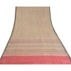 Sanskryti Vintage Ciężkie indyjskie sari 100% czysta wełniana tkanina nadruk 5 jardów sari