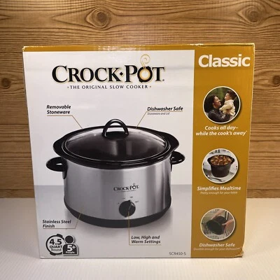 NEW Crock-Pot Classic 4.5-Quart Classic Manual Control Slow Cooker  SCR450-S  - Image 1 of 4