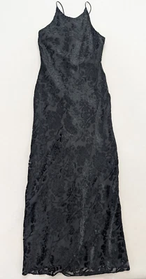 Vestido para mujer Hampton Nites de colección años 90 talla 8 negro terciopelo Burnout gótico caprichoso Foto 1 de 4