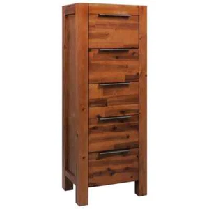 Solid Acacia Wood Chest of Drawers Cabinet Dresser Table Tallboy Bedroom Storage - Picture 1 of 10