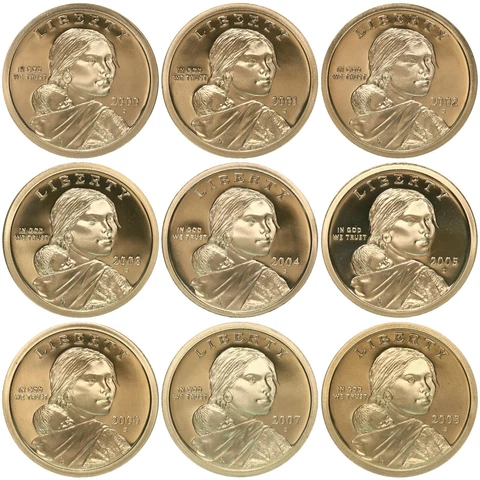 2000-2008 S Native American Sacagawea Proof Dollar Run Gem DCam US 9 Coin Set Cover