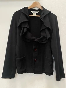 Comme Des Garçons Wool Blend Ruffle Knit Cardigan Polka Dot Sleeve Medium Italy - Picture 1 of 6
