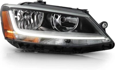 For 2017-2018 VW Jetta Passenger Side Headlight Halogen w/LED DRL Clear Lens - Image 1 of 4