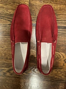 Kenneth Cole Herren rot weinrot Wildleder Halbschuhe Fahrschuh Größe 10M neu nie getragen - Bild 1 von 1