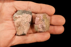 Rodonita Rosa 1 3/4" 2 Piezas Roca Áspera Mineral Espécimen Corazón Chakra Sanación - Imagen 1 de 1