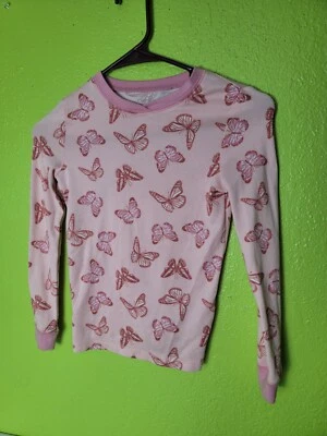 Camisa Top Pijama Rosa Cuddl Duds Niñas Talla 10 Juventud Mariposas Mariposas AOP Foto 1 de 4