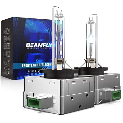 D1S Xenon HID 2 Headlight Bulbs White 35W 66144 66140 85140 Pair Super Bright - Image 1 of 4