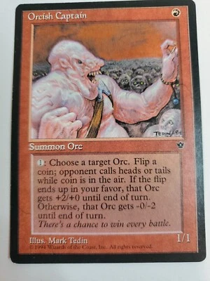 MTG Magic The Gathering Card Orcish CaptainSummon Orc Red Fallen Empires  - Image 1 of 2