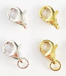 2 PCS Genuine 925 Sterling Silver Lobster Claw Clasps Jump Ring Jewelry Findings - Picture 1 of 5
