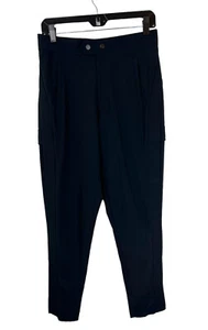 Athleta Black Uptown Ankle Pants Size 2 High Rise Cargo Womens Pockets Zip Leg - Picture 1 of 12